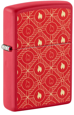 Zippo Festive Flame Design Classic Red Matte Color Image 46951
