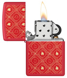 Zippo Festive Flame Design Classic Red Matte Color Image 46951