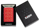 Zippo Festive Flame Design Classic Red Matte Color Image 46951