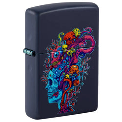 Zippo Skull Reef Design Classic Navy Matte Color Image 46958