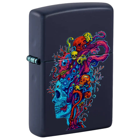 Zippo Skull Reef Design Classic Navy Matte Color Image 46958