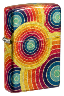 Zippo Funky Fusion Design Retro-Inspired Circles Tumbled Brass 540 Fusion 46963