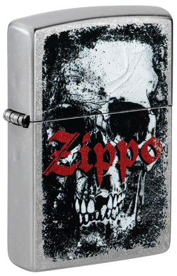 Zippo Fearsome Skull Design Street Chrome 47002