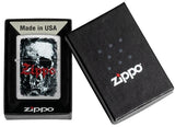 Zippo Fearsome Skull Design Street Chrome 47002