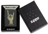 Zippo Rock On Design Black Crackle Laser Engrave 47008