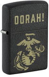 Zippo U.S. Marine Corps Oorah Design Black Crackle Laser Engrave 47087