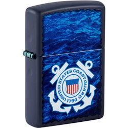 Zippo U.S. Coast Guard Waves Design Navy Blue Matte Color Image 47093
