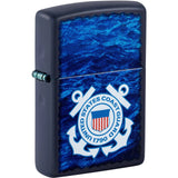 Zippo U.S. Coast Guard Waves Design Navy Blue Matte Color Image 47093