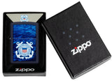 Zippo U.S. Coast Guard Waves Design Navy Blue Matte Color Image 47093