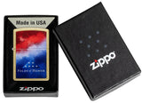 Zippo Folds of Honor Americana Design Street Brass Color Image 47095