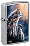 Zippo Mazzi® Wolf Pack Design Street Chrome Color Image 47106