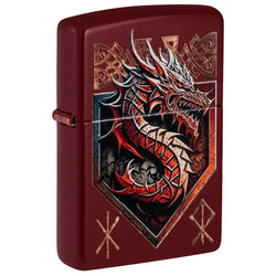 Zippo Dragon Shield Design Color Image classic Merlot 47136
