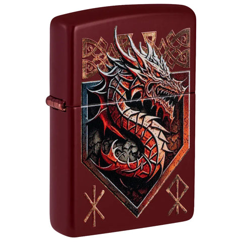 Zippo Dragon Shield Design Color Image classic Merlot 47136