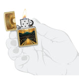 Zippo Through the Mountains Design Street Brass Color Image 47137