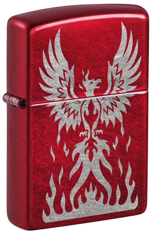 Zippo Phoenix Rising Design Candy Apple Red Laser Engrave 47140