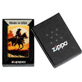 Zippo cowboy on horseback Racing Wrangler Design 540 Fusion Tumbled Brass 47143