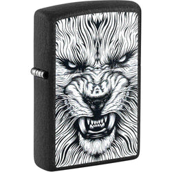 Zippo Predator Say Cheese Design Black Crackle Color Image 47144