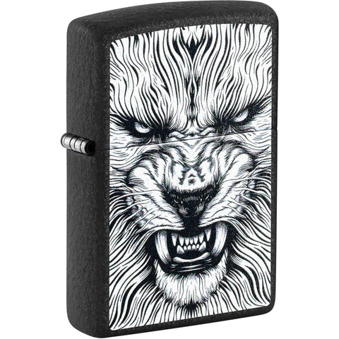 Zippo Predator Say Cheese Design Black Crackle Color Image 47144