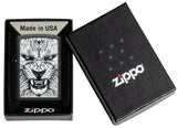 Zippo Predator Say Cheese Design Black Crackle Color Image 47144