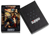 Zippo Uncle Sam Fusion Design Tumbled Brass 540 Fusion Color Image 47145