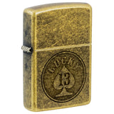 Zippo Lucky 13 Design Antique Brass Lustre 47148