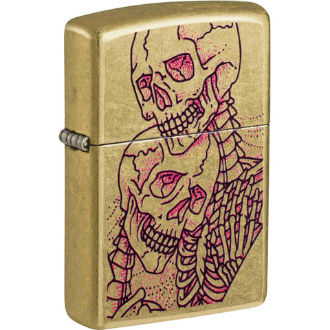 Zippo Bony Embrace Design Street Brass Color Image 47149
