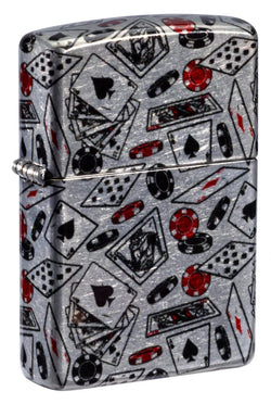 Zippo Let the Chips Fall Design 540 Fusion Design Tumbled Chrome 47157