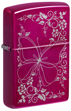 Zippo Butterfly Bliss Design Candy Raspberry Laser Engrave 47158