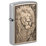 Zippo lion metallic emblem Street Chrome 47171