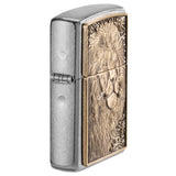 Zippo lion metallic emblem Street Chrome 47171