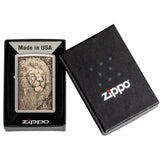 Zippo lion metallic emblem Street Chrome 47171