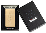 Zippo Slim® Kush Design High Polish Brass Slim Auto Engrave 47173