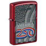 Zippo America 250th Anniversary 1776-2026 Candy Apple Red Color Image 47290