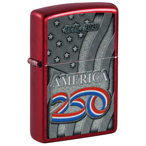Zippo America 250th Anniversary 1776-2026 Candy Apple Red Color Image 47290