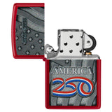 Zippo America 250th Anniversary 1776-2026 Candy Apple Red Color Image 47290