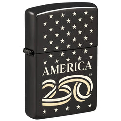 Zippo America 250th Anniversary 1776-2026 High Polish Black Laser Two Tone 47293