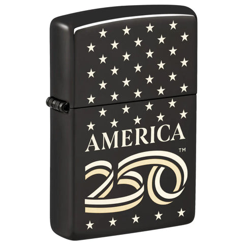 Zippo America 250th Anniversary 1776-2026 High Polish Black Laser Two Tone 47293