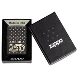 Zippo America 250th Anniversary 1776-2026 High Polish Black Laser Two Tone 47293