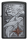 Zippo Ship Shark Emblem Design Black Matte 48120