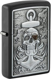 Zippo Skull Anchor Emblem Design Black Matte 48122