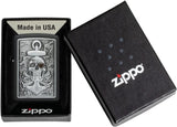Zippo Skull Anchor Emblem Design Black Matte 48122