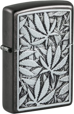 Zippo Leaf Emblem Design Grey 48123