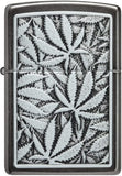 Zippo Leaf Emblem Design Grey 48123