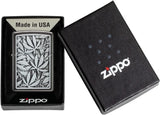 Zippo Leaf Emblem Design Grey 48123