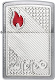 Zippo Tiles Emblem Design Brushed Chrome 48126