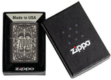 Zippo Logo Filigree Design High Polish Black 48253