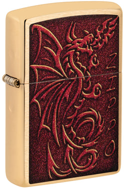 Zippo Medieval Mythological Dragon Brushed Brass 48362