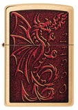 Zippo Medieval Mythological Dragon Brushed Brass 48362