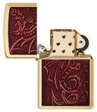 Zippo Medieval Mythological Dragon Brushed Brass 48362