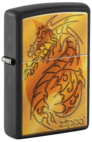 Zippo Flame and Dragon Black Matte 48364